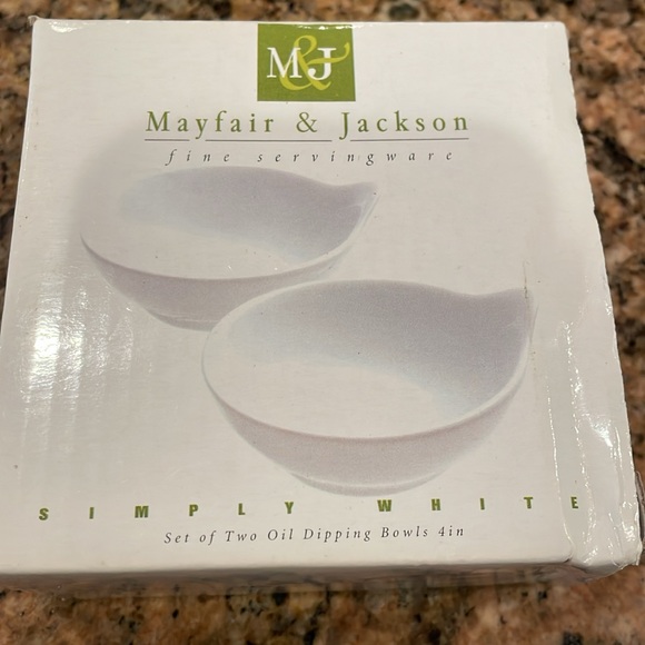 Mayfair & Jackson - Simply White - set of 2 small dipping bowls - oil, soy sauce - Picture 5 of 8